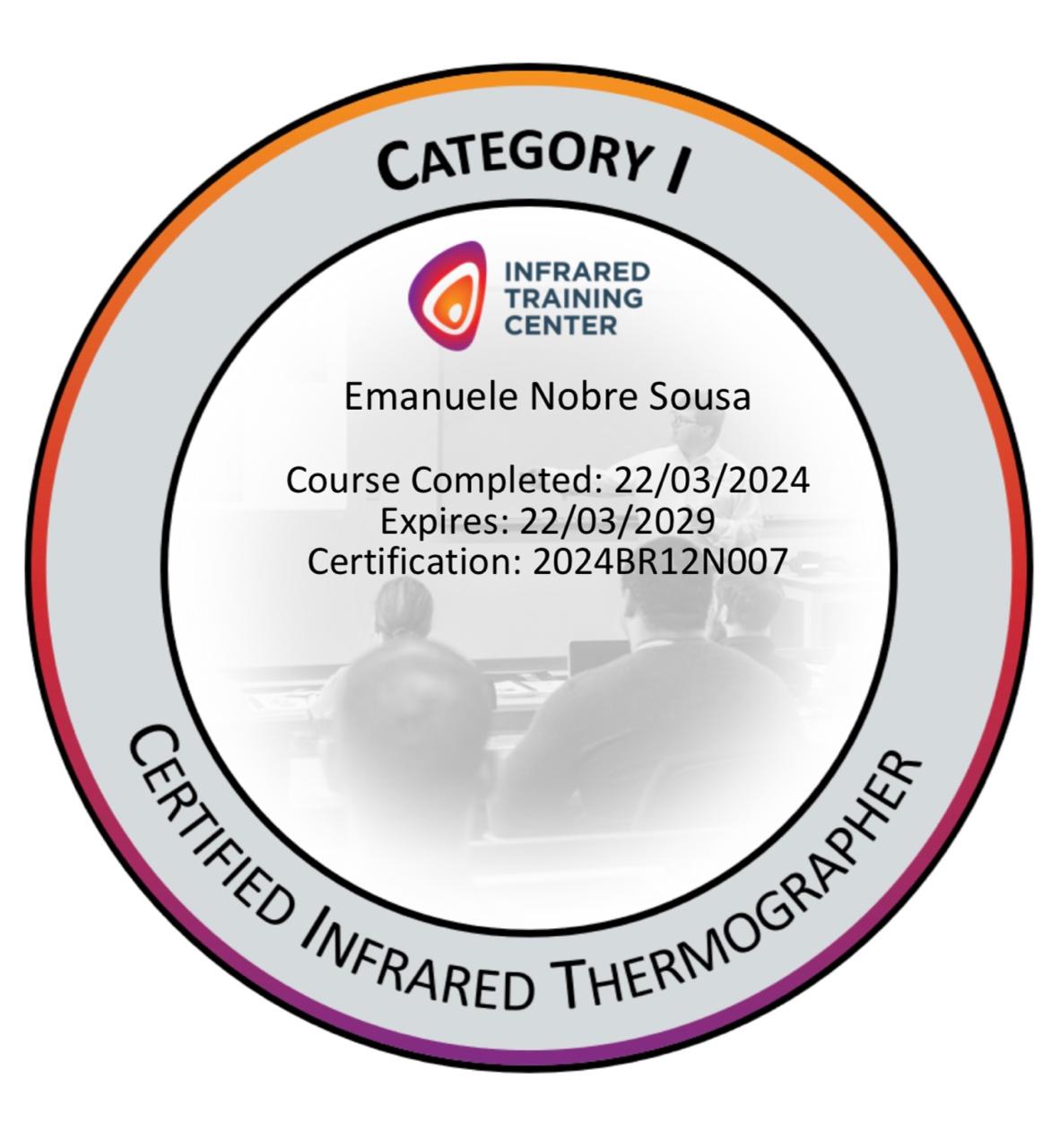Certificado Internacional de Termografia