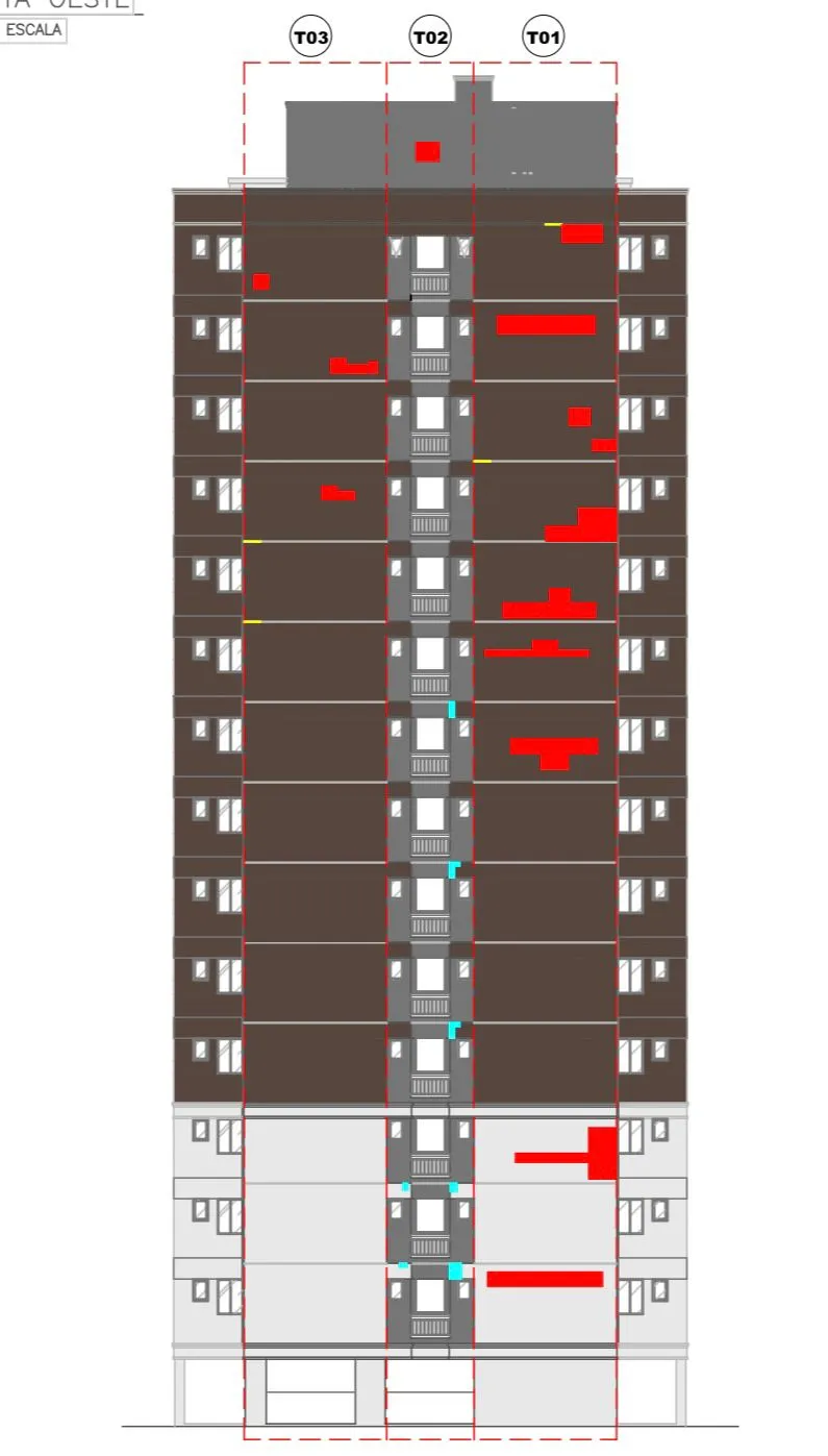 Mapeamento das patologias em fachadas